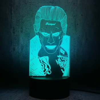 

Suicide Squad Joker 3D LED Night light DC batmans the biggest enemy Figure Minifigures Cool gifts creative lamp bulb display
