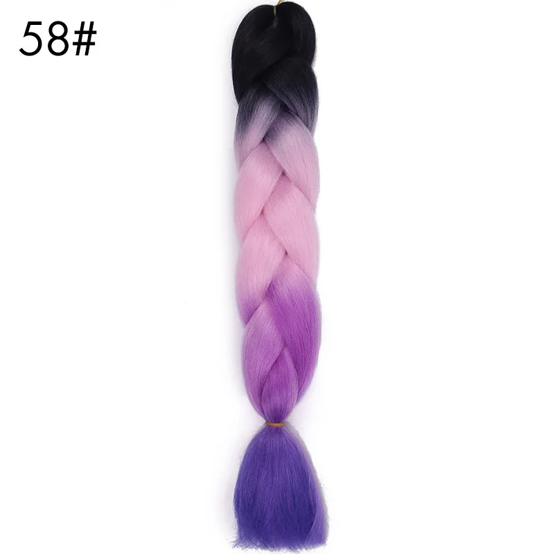 AISI BEAUTY, 100 г/упак., 24 дюйма, огромные косички, волосы, Омбре, два тона, цветные синтетические волосы для кукол, вязанные крючком волосы - Цвет: T1B/4/30