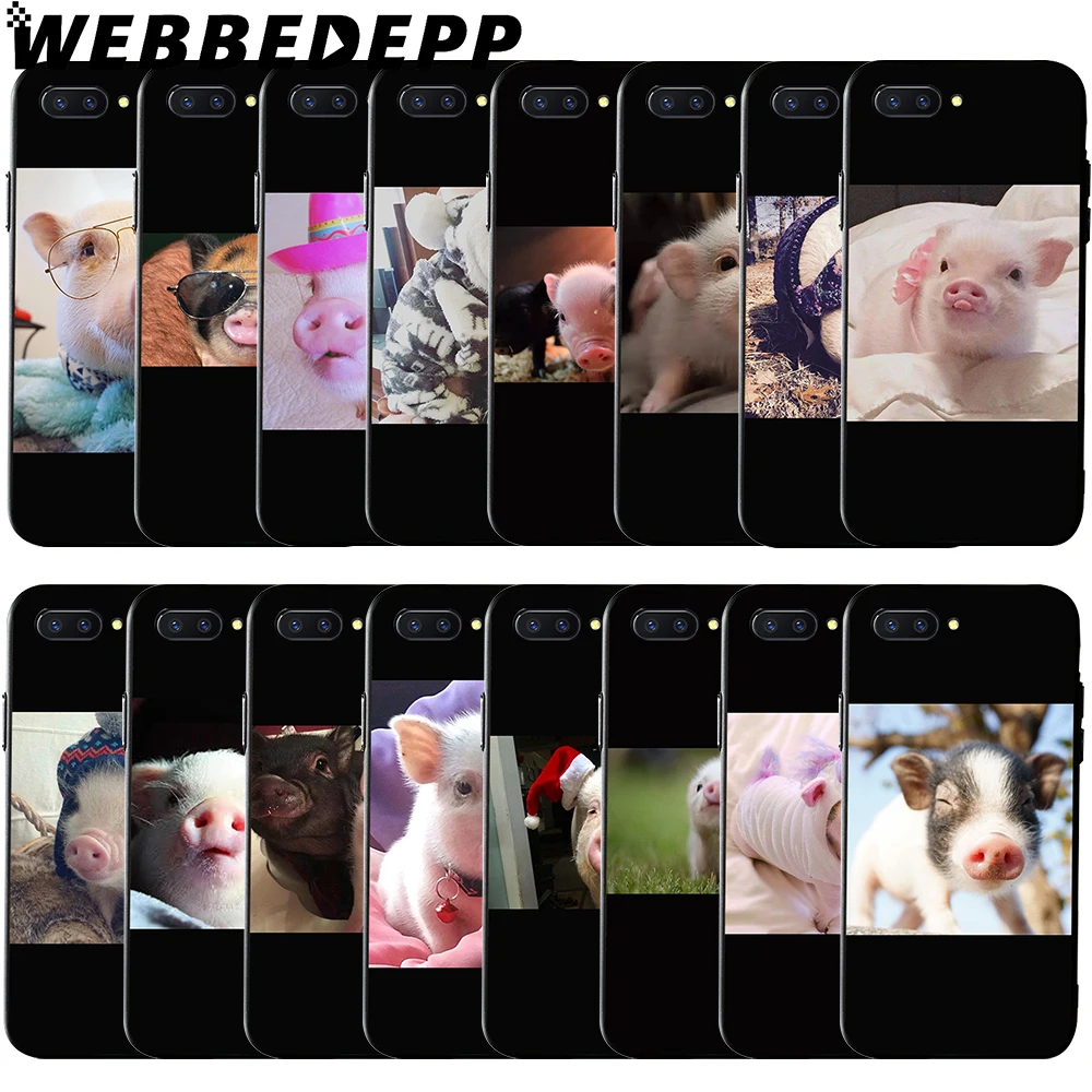 

WEBBEDEPP Cute Pig Soft Case for Huawei Honor 6 7A Pro 7C 8C 7X 8X 8 9 10 lite Note10