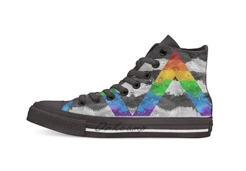 

LGBT Ally Paint Splatter Flag Casual High Top Canvas shoes sneakers For Drop shipping
