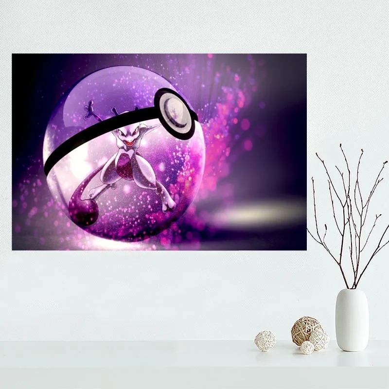 

Custom Pokemon Canvas Poster Home Decoration Wall Art New Arrival Cloth Silk Fabric Wall Poster Print