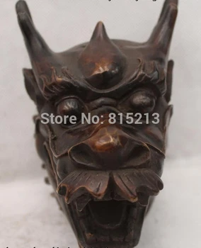 

bi0011797 6"Chinese Fengshui Bronze Lucky Zodiac Year Dragon head Statue sculpture