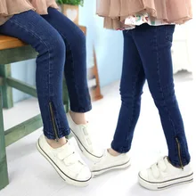 Новинка года, детские джинсовые штаны для девочек, Лидер продаж, осенние и зимние штаны для детей, брендовые Детские джинсы высокого качества