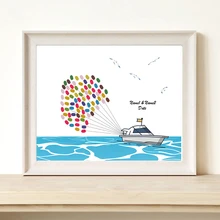 Креативные пользовательские имя, дата Гостевая книга отпечаток пальца DIY свадебная книга для подписей посетителей Романтический яхта для Свадебные подарки