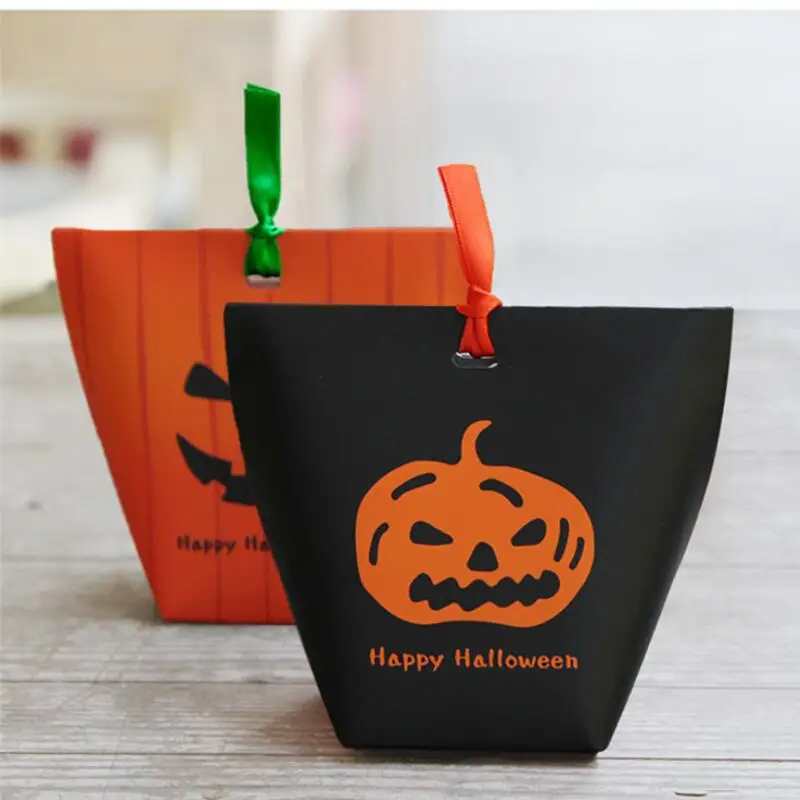 

20pcs/lot DIY Orange Pumpkin Horror Paper Candy Box Halloween Gift Packaging Box Halloween Decoration Candy Box Chocolate Boxes