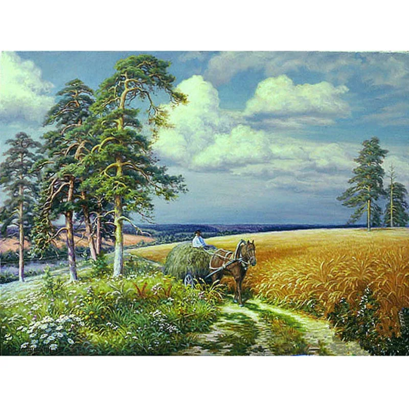Needlework 5D Diy Diamond Embroidery Painting Country Scenery Cross Stitch Full Mosaic Home Decor Holiday Gift | Дом и сад
