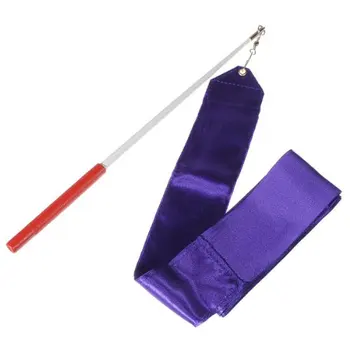 

2x 4M Dance Ribbon Gym Rhythmic Art Gymnastic Ballet Streamer Twirling Rod Purple