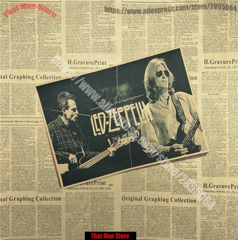 ВИНТАЖНЫЙ ПЛАКАТ Led Zeppelin крафт-бумага ретро-рок постер классический старый группа Ретро плакат 42X30CM