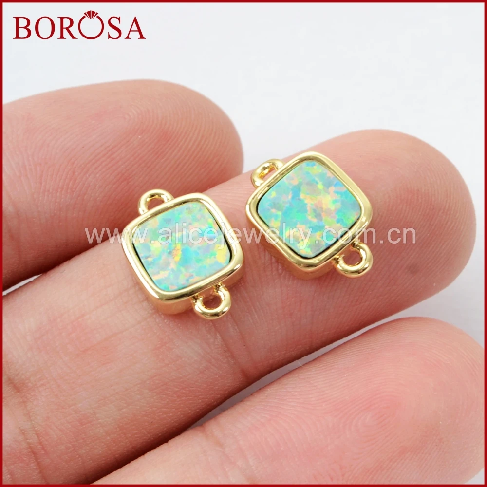 BOROSA 10 шт. новые золотые белые японские опаловые ободки соединители Мужские