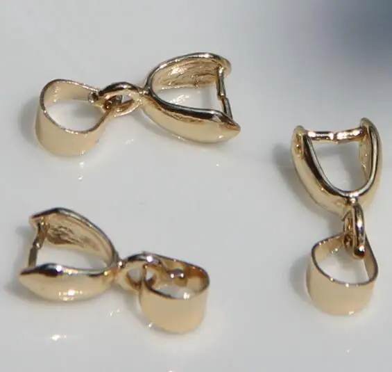 kc gold GHRQX Лидер продаж 30 шт. золото/серебро 12 мм зажимы для подвески, подвески застежки, ювелирных изделий DIY украшения Запчасти Аксессуары - Цвет: kc gold