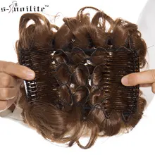 S-noilite, 1 шт., 14 цветов, короткие синтетические волосы, большой пучок, шиньон, два пластиковых гребня, заколки для наращивания волос, шиньон, аксессуары