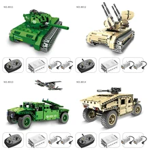 Новинка года здание Конструкторы спецназ боевой вооруженных бак автомобиля БПЛА автомобиля Радиоуправляемые игрушки для детей