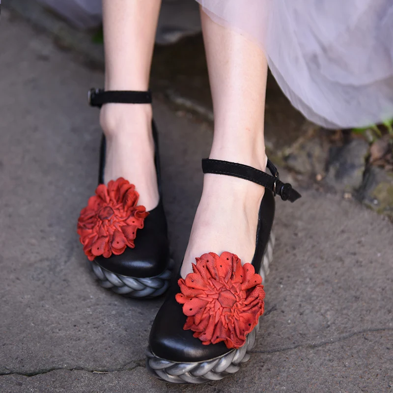 

Artmu Fashion Women Shoes Flat Platform Handmade Genuine Leather Shoes Woman Flowers Comfortable Shoes Soft sapatos mujer