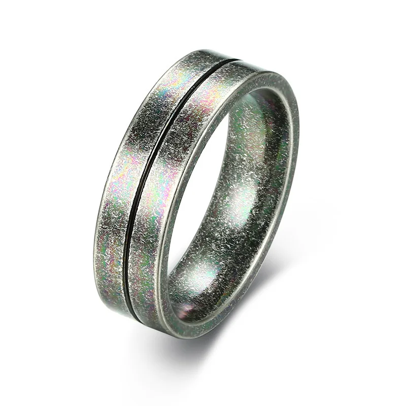 Обручальное кольцо из нержавеющей стали 6 мм оксидированный металлик|men ring|wedding