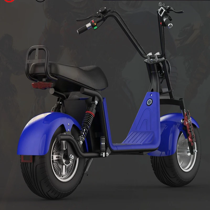 Top Adult  Electric Motorcycle Electric Citycoco Scooter Electric bike 60V20A 1500W Double Lithium Battery With Two-Wheel 2