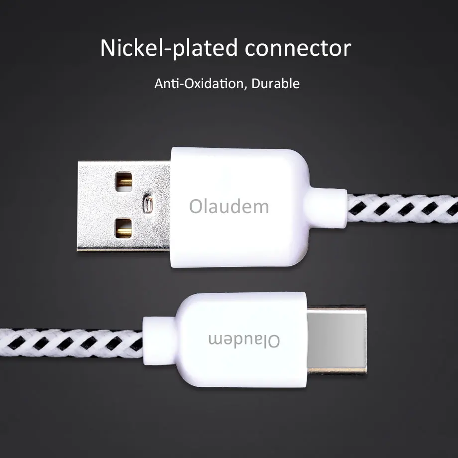 Шейные скобки... мобильный телефон кабели нейлон плетеный кабель USB C провод для