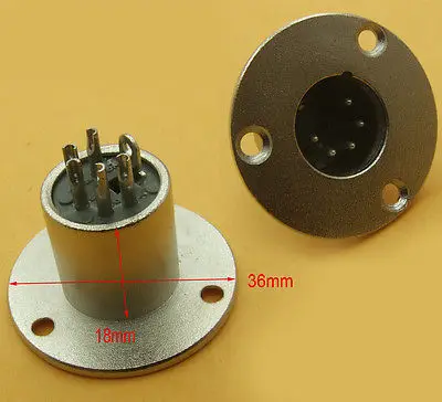

DHL/EMS 50PC metal XLR 5-Pin Male Mounted Socket panel Con tor FOR DMX intercom headset-A8