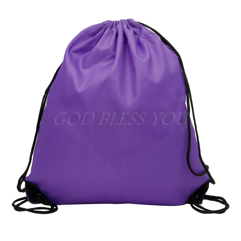 Мешок затягиваемый шнурком Спорт пляж путешествия Открытый Рюкзак Сумки Спорт Тренажерный зал 8 цветов - Цвет: Purple