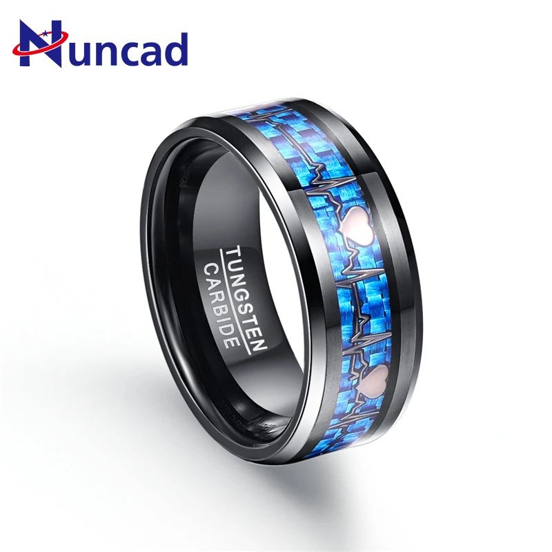 

8mm Width ECG Wire Men Ring 100% Tungsten Carbide Engagement Wedding Bands Multi-size Anillos para hombres Pierscienie