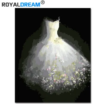 

ROYALDREAM Beautiful Dress DIY Painting By Numbers Acrylic Paint By Numbers HandPainted Oil Painting On Canvas For Home Decor