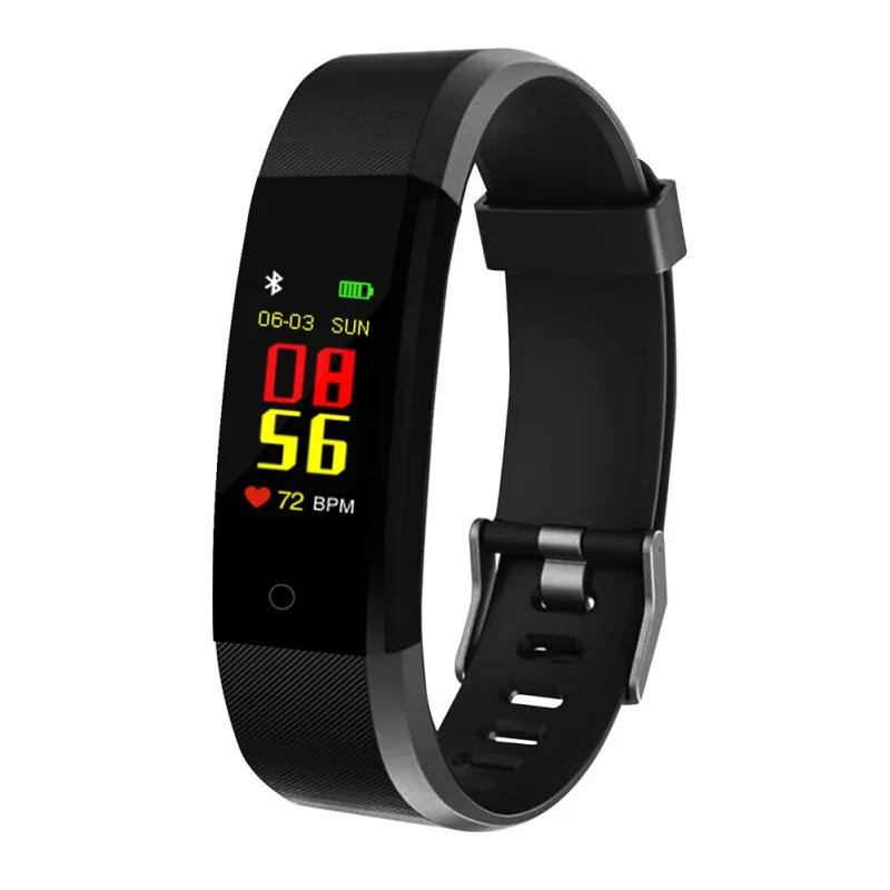 

115plus Fitness Smart Wristbands Color Screen Sports Smart Bracelet Digital Clock Pressure Gauge Multi-language Bluetooth Band