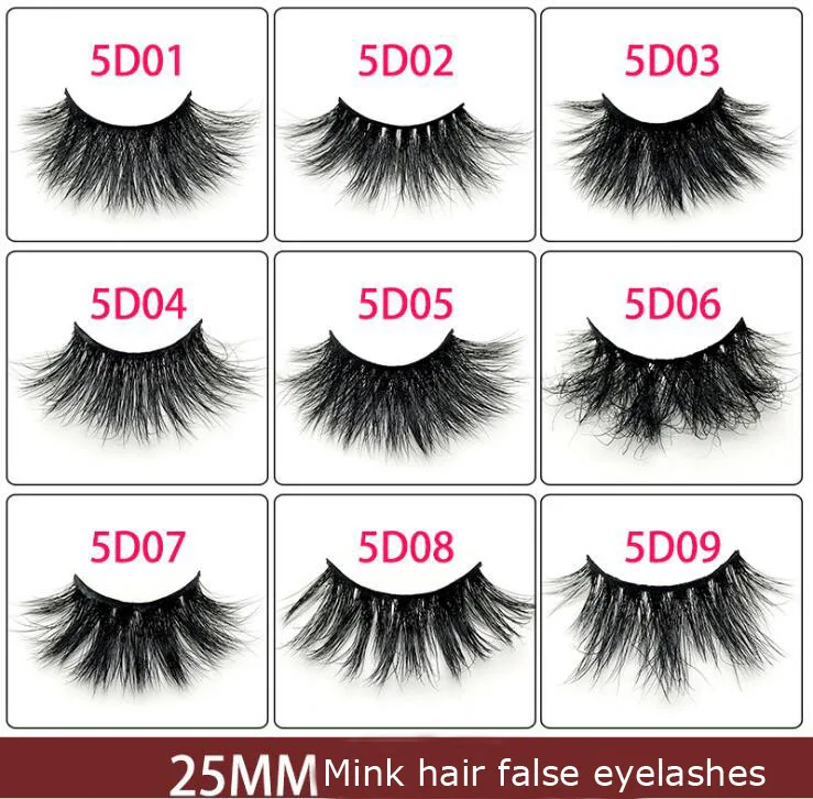 

2019 new 12st Mink Eyelashes False Eyelashes Crisscross Natural Fake lashes Length 25mm Makeup 5D Mink Lashes Extension Eyelash