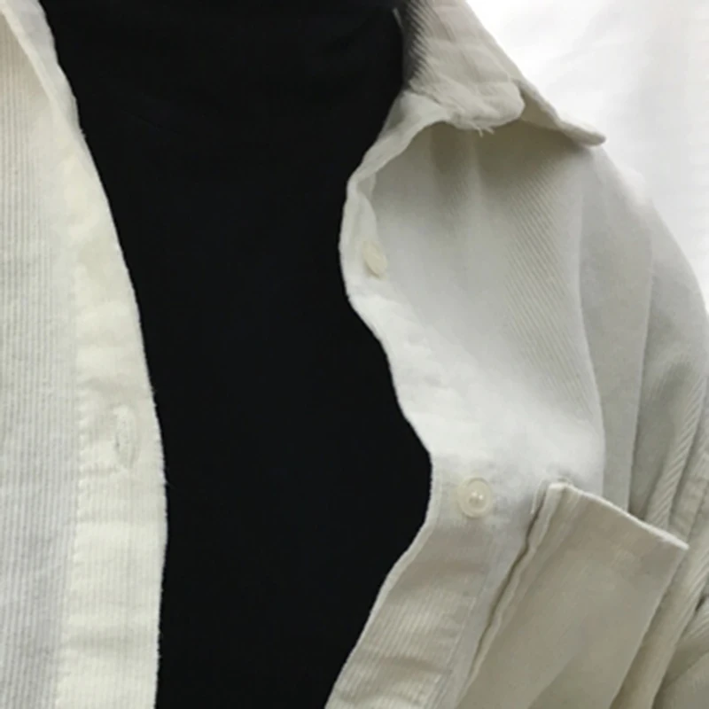 amazing Fashion Women New Corduroy Turn-down Collar Females Cotton Loose Womens Solid Color Overcoat Wind J