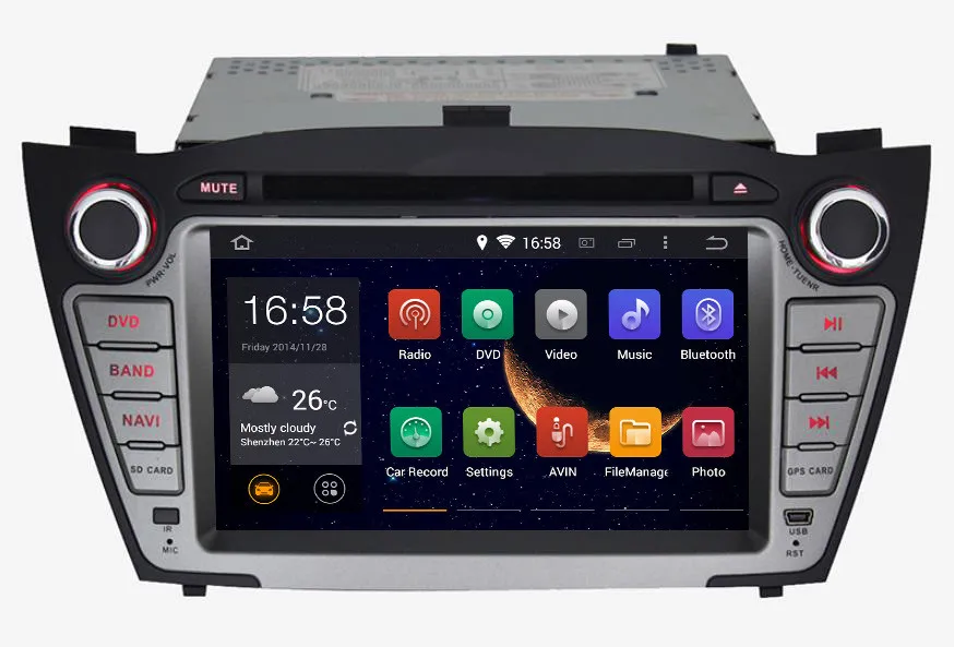Cheap 1024X600 HD Screen Android 8.1 Car DVD For Hyundai IX35 Tucson 2010 2011 2012 2013 GPS Radio Stereo Unit WIFI 3G DVR 1