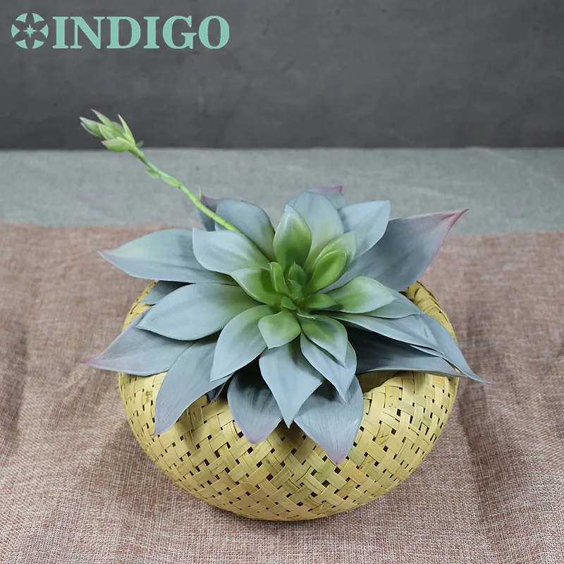 

INDIGO Large Size 28cm Waterproof Lily Lotus Artificial Succulent Plant Real Touch Ourdoor Background Decoration Free Shipping