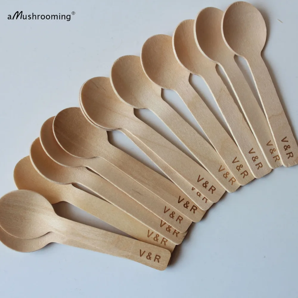 Customize name ice cream wooden spoons mini wooden spoons wooden spoons