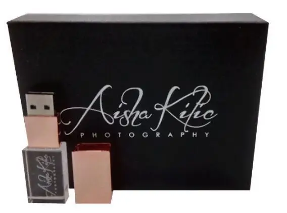 USB 3.0 transparent Acrylic Crystal flash drive custom 3D company gift logo