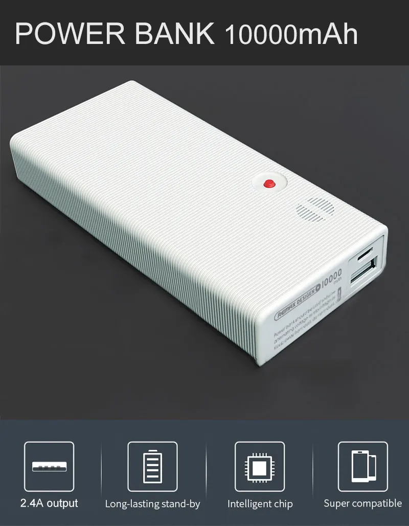 Remax power-bank 10000 mah power Bank 18650 портативное зарядное устройство Внешняя батарея для iphone 8 samsung S8 xiaomi Pover Bank 10000 mah