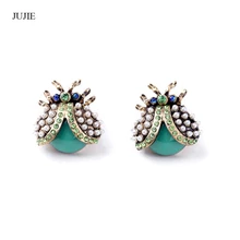 JUJIE личность хип-хоп стиль насекомое уха ювелирные изделия жук Серьги для женщин