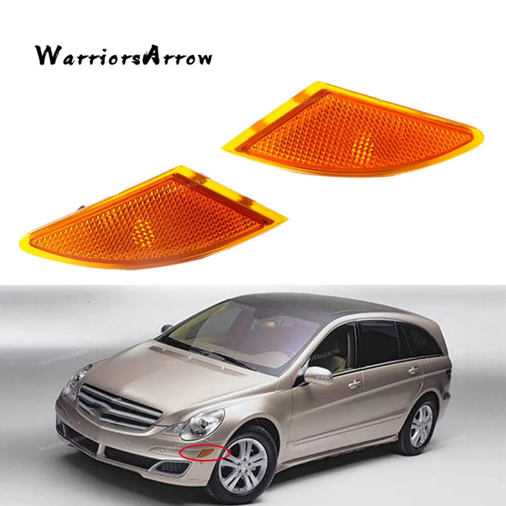 

Left Right Pair Front Bumper Turn Signal Indicator Light Lamp For Mercedes-Benz W251 R320 R350 R500 R63 2518200121 2518200221