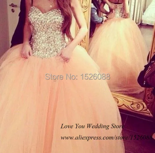 Ball Gown Wedding Dresses 2015 Crystals Rhinestones Tulle Elegant