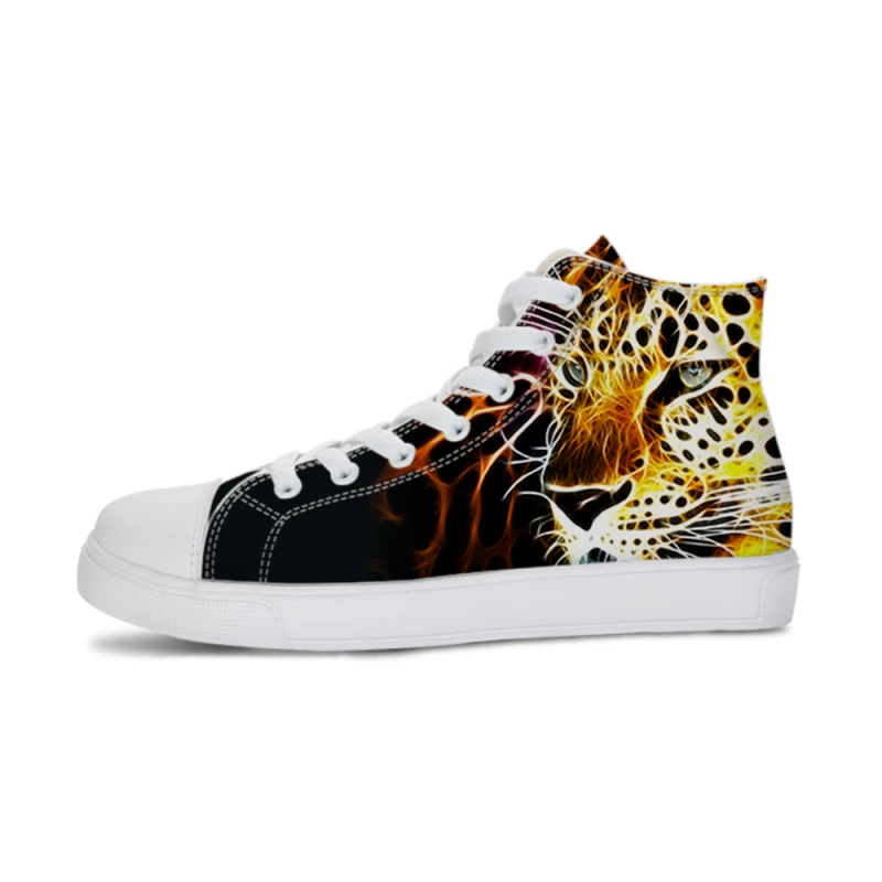 

Cheetah Animal 3D Sneaker Vulcanized Shoes Men Leopard print High-top Flat Women Lace-up Sneakers Footwear Autumn Tenis Feminino