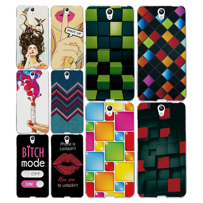 

New Rainbow Grid style Painted Cases For Lenovo Vibe S1 Soft Silicon Back Cover FOR Lenovo S1 S 1 5.0" Coque + free pen gift