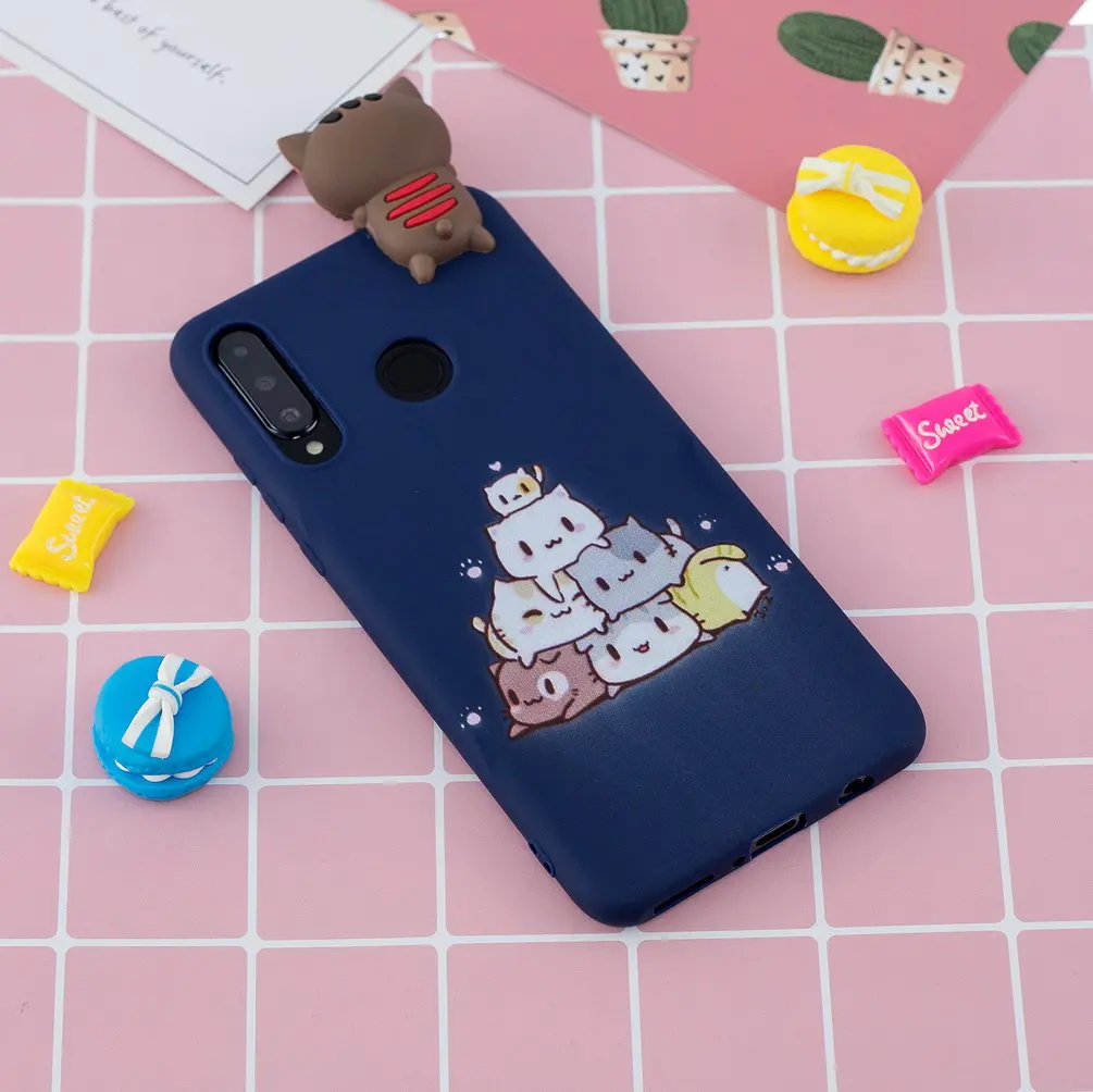 Силиконовый чехол для Huawei P30 Pro мягкий ТПУ 3D единорог свинья медведь розовый милый