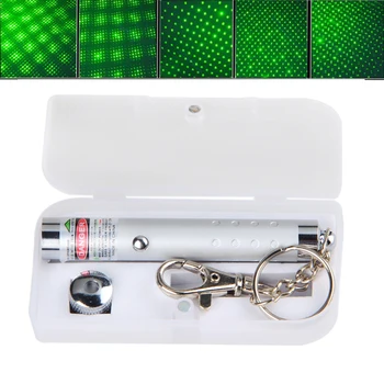 

Tactical Key Chain Mini 532nm 2 in 1 Dot Star Green Hunting Laser Pointer Light Sight Device Outdoor Survival With plastic box