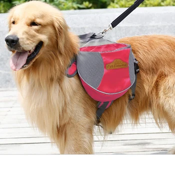 

Large Dog Reflective Adjustable Saddle Bag Carrier Pet Backpack For Outdoor Travel Hiking Camping Safety Puppy Harness