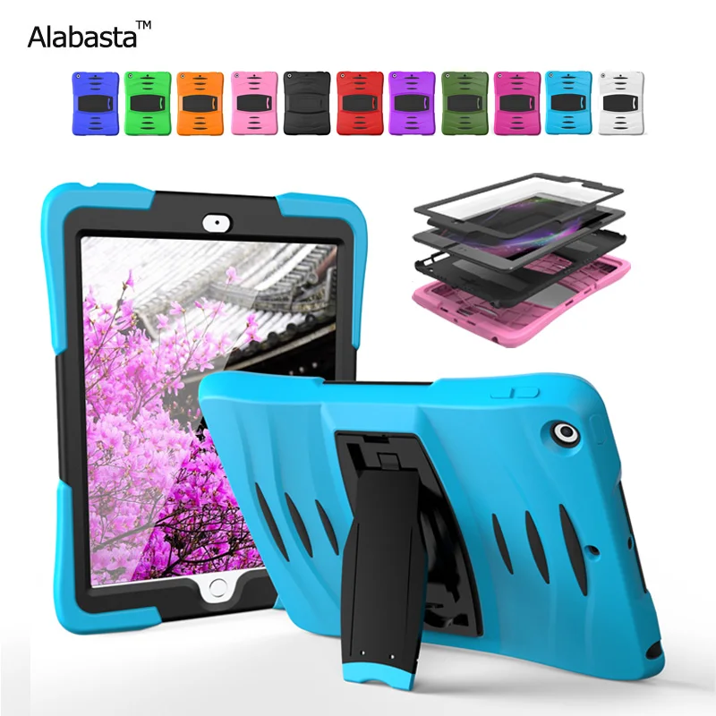 

Case for new iPad 9.7 inch 2017 Alabasta Hybrid Extreme Military Heavy Duty Shockproof Protective Stand Cover Case model A1822