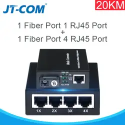 20 40 км Gigabit Media Converter волоконно-оптические к Rj45 одиночный режим Fibra оптика коммутатора Ethernet трансивер 10/100/1000 M SM