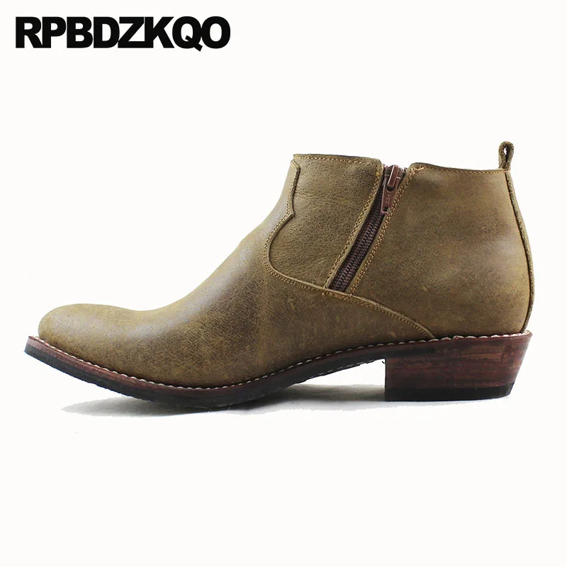 mens ankle cowboy boots with zipper