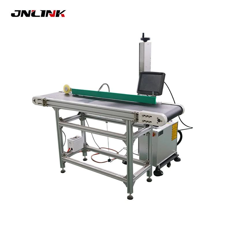 

high efficiency CO2 RF laser marking machine with conveyor belt
