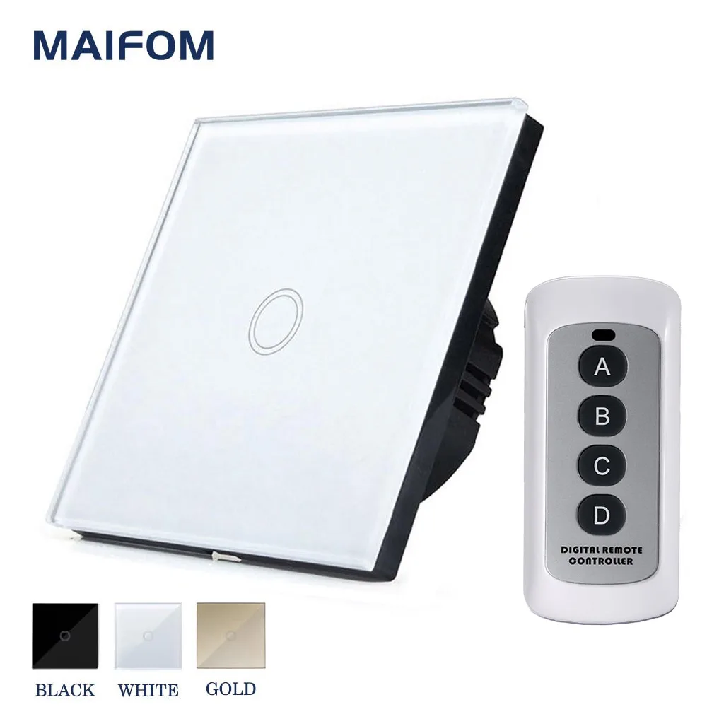 

MAIFOM RS-1 Surface Waterproof Touch Switch EU Standard Touch Screen Smart Light Solution RF433 Remote Control Light Switch