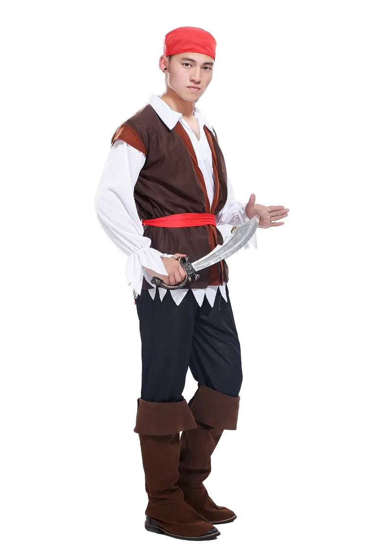 Хэллоуин маскарад взрослый костюм пирата COS ролевые игры Пираты Карибского моря Капитан Джек Воробей Костюм Пирата