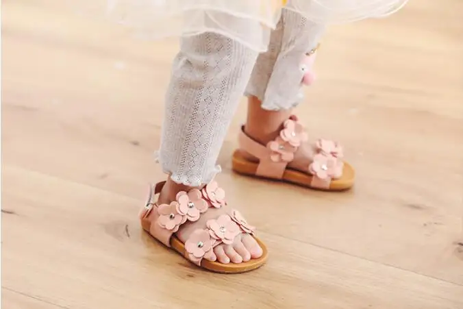 Meninas doces Sandálias Florais Sandálias Princesa Sapatos