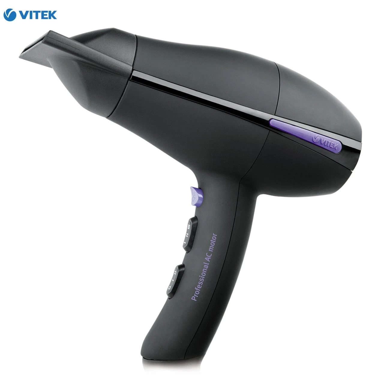 Фен VITEK VT-1314 BK (2200 Вт, 6 режимов, ионизация, концентратор, диффузор)