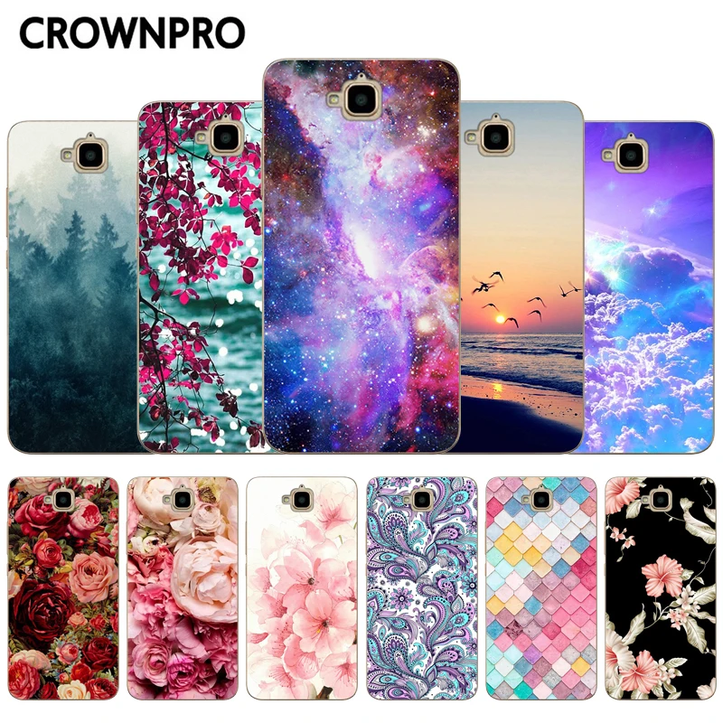 

CROWNPRO 5.0" For Huawei Honor 4C Pro Soft Case Covers Silicone Y6 PRO 2016 year TPU Case For Huawei Honor 4C Pro Back Print