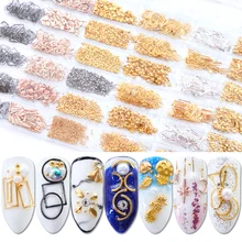 1 упаковка золотые гвоздики для ногтей серебряные заклепки Сплав Кольца Круг круглая звезда луна треугольник океан Фламинго смешанные аксессуары Маникюр BE698